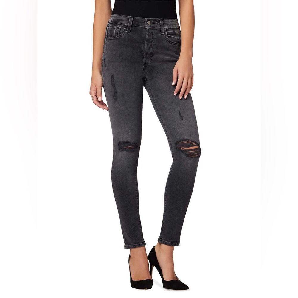 Joe's Jeans The Honor Ripped Black Ankle Straight Leg Jeans